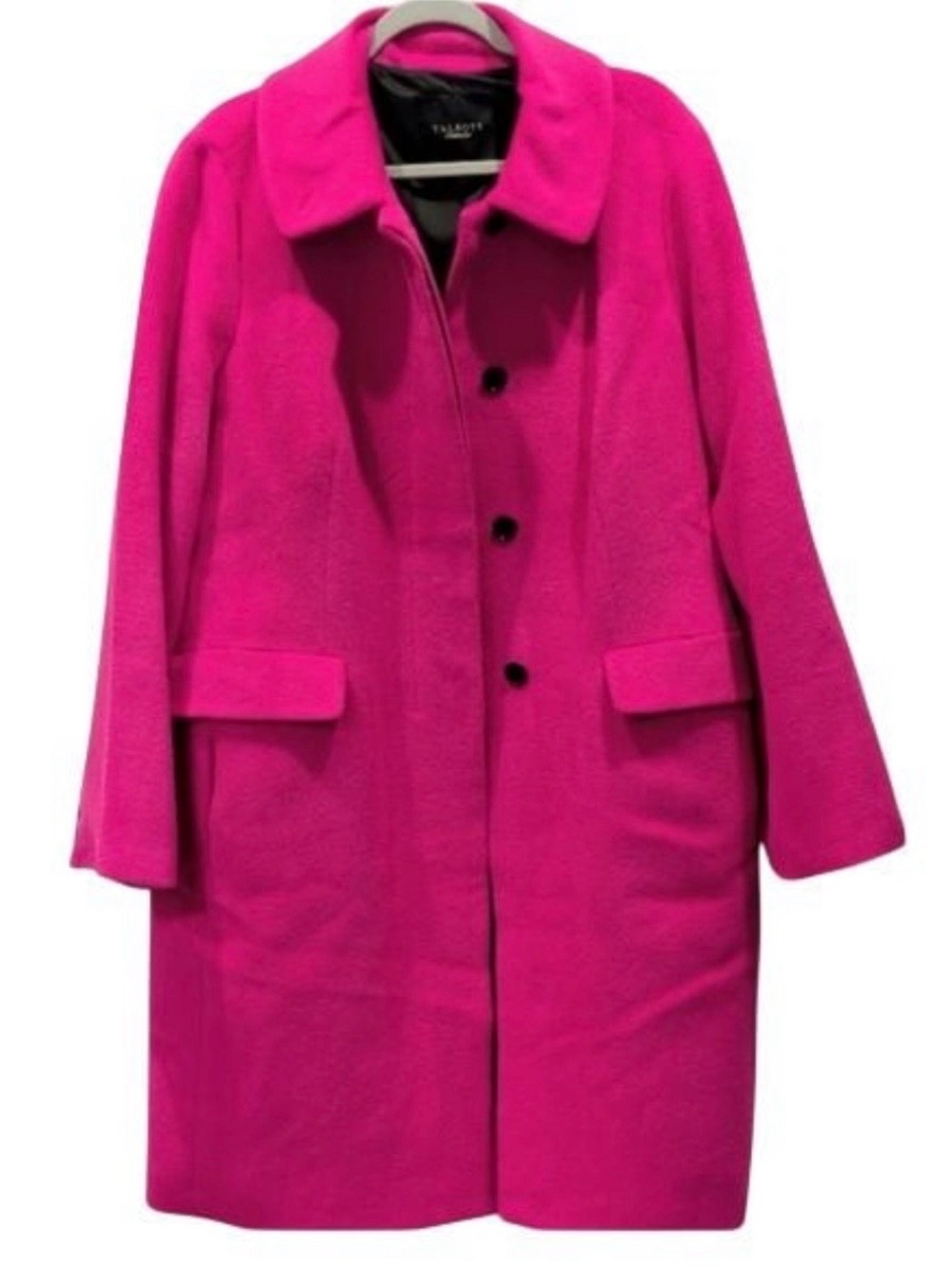Talbots Bright Fuchsia Wool Pea Coat - Picture 2 of 8